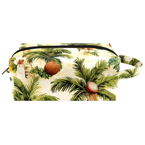 Sommer-Cartoon-Capybaras Make-up-Tasche zum Aufhängen, wasserabweisend, Leder, Kulturbeutel, Reisetasche mit Griff, tragbare Kosmetiktasche für Damen, Herren, Mädchen, Mehrfarbig 06, 8.2x3.1x3.5 von Generisch