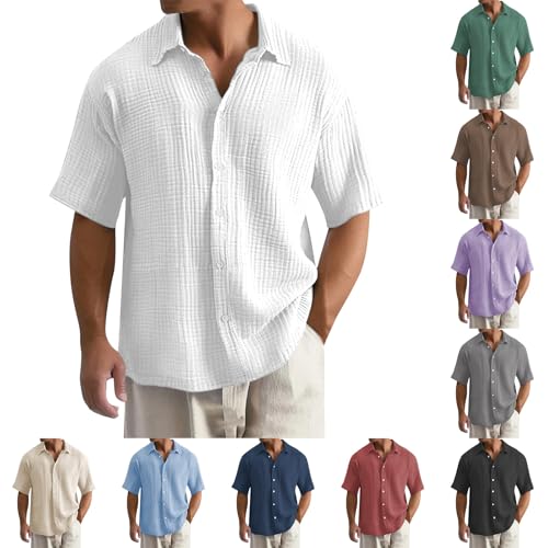 Sommer Leinenhemd Herren Kurzarm Hemd Baumwolle Leinen Kurzarmhemd Oversize Freizeithemd Freizeit Hemden Leichte Fischerhemd Dünne Hawaiihemd Lässig Strandhemd Musselin Herrenhemden Stehkragenhemd Sommer Leinenhemd Herren Kurzarm Hemd Baumwolle Leinen Kurzarmhemd Oversize Freizeithemd Freizeit Hemden Leichte Fischerhemd Dünne Hawaiihemd Lässig Strandhemd Musselin Herrenhemden Stehkragenhemd von Generisch