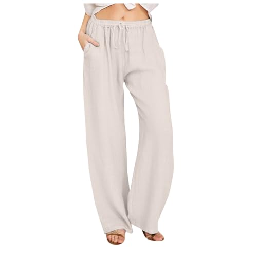 Sommer Leinenhose Damen Leichte Große Größe Einfarbig Boho Freizeit Hose Lang Locker Sommerhose Casual Atmungsaktiv Gerades Bein Hosen Weich Bequem Stoffhose Leicht Strandhosen mit Kordelzug Taschen Sommer Leinenhose Damen Leichte Große Größe Einfarbig Boho Freizeit Hose Lang Locker Sommerhose Casual Atmungsaktiv Gerades Bein Hosen Weich Bequem Stoffhose Leicht Strandhosen mit Kordelzug Taschen von Generisch