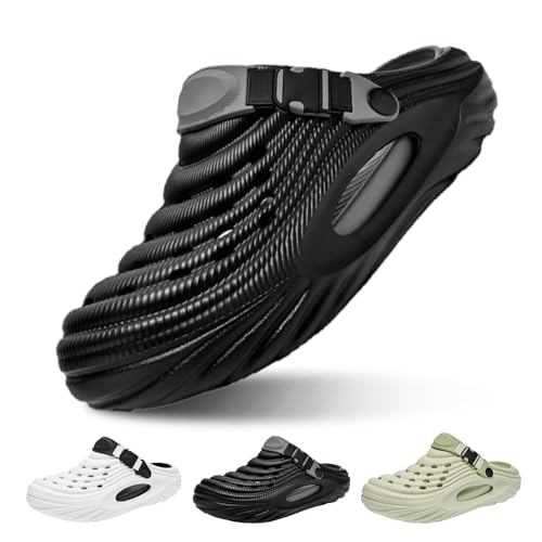 Sommer Sandalen Herren,2025 Neu Trekkingsandalen Sommer Hohl Latschen Atmungsaktiv Gartenschuhe (Schwarz, Erwachsene, Herren, 38, Numerisch, EU Schuhgrößensystem, M) von Generisch
