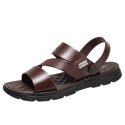 Sommer Sandalen Herren Leder Sandaletten - Weichen Sohlen Rutschfest Wasserdichte Fahrsandalen Pantoletten - Elegant Bequem VerschleißFest Sandals Freizeitsandalen Strandschuhe FüR MäNner Sandals von Generisch