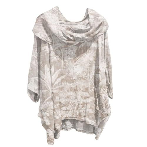 Sommer-Tops für Damen, lässig, leicht, Retro-Boho-Bluse mit Tasche, lockere Passform, Wasserfallkragen, 3/4-Ärmel, Y2K-Hemden, Z25-weiß, Einheitsgröße Sommer-Tops für Damen, lässig, leicht, Retro-Boho-Bluse mit Tasche, lockere Passform, Wasserfallkragen, 3/4-Ärmel, Y2K-Hemden, Z25-weiß, Einheitsgröße von Generisch