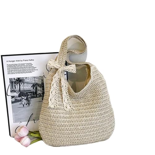 Sommer einfache Strick-Umhängetasche mit großer Kapazität gewebte Einkaufstasche Damen Reise Strand Handtasche Einkaufstaschen Geschenke von Generisch