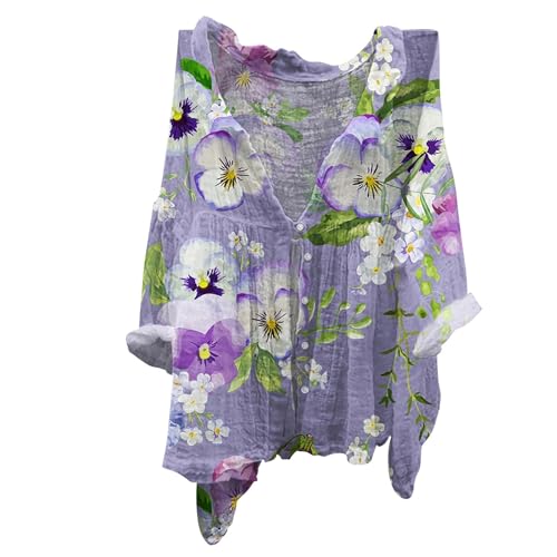 Sommerbluse Damen, Leinenbluse Leinen Shirt Leinenhemd Langarm Tshirt V Ausschnitt Bluse Tunika Große Größen Oberteile Sommeroberteile Sommerblusen Leicht Meine Letzte Rechnung Einsehen von Generisch