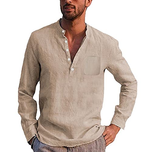 Sommerhemd Herren Langarm Leicht Und Luftig Bügelfrei Slim Fit Freizeithemd Sommer Lang Stehkragen Leinenhemd Schwarz Baumwolle 4XL Herrenhemden Casual mit Tasche Men Shirts Sommerhemd Herren Langarm Leicht Und Luftig Bügelfrei Slim Fit Freizeithemd Sommer Lang Stehkragen Leinenhemd Schwarz Baumwolle 4XL Herrenhemden Casual mit Tasche Men Shirts von Generisch