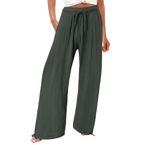 Sommerhose Damen Leichte Große Größe Einfarbig Boho Freizeit Hose Lang Locker Sommer Strandhose Elegant Weitem Bein Hosen Weich Bequem Stoffhose Leicht Strandhosen mit Kordelzug Gerade Hose für Frauen Sommerhose Damen Leichte Große Größe Einfarbig Boho Freizeit Hose Lang Locker Sommer Strandhose Elegant Weitem Bein Hosen Weich Bequem Stoffhose Leicht Strandhosen mit Kordelzug Gerade Hose für Frauen von Generisch