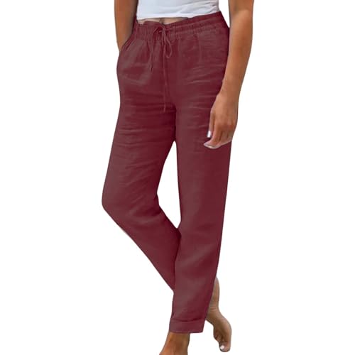 Sommerhose Damen leicht Yoga Hose Damen Haremshose italienische Same Day Hose weitem Bein Damenhose Linen Pants Women Angebote des Tages Heute Linen Pants Women alle Meine Frauen Caprihose von Generisch