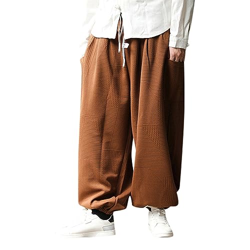 Sommerhose Herren lang Haremshose Herren Winter Fleece Baggy Pants Herren beige Baggy Jogginghose Men y2k Outdoorhose männer Sommer leicht Baggy Jogginghose hip hop von Generisch