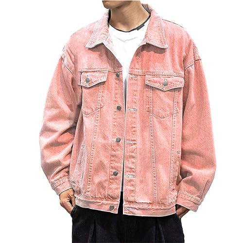 Sommerjacke Herren Leicht Jeans - Jeansjacke Herren Sommer Fashion Jeansjacken Button Down Denim Jacket Revers Denim Jacken Leichte Casual Freizeitjacke Baggy Outdoorjacke Bequeme Sommerjacken von Generisch