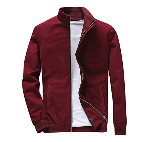 Sommerjacke Herren Leicht Pilotenjacke Bomberjacke Reißverschluss Mit Taschen Leichte Stehkragen Sportlich Fliegerjacke Freizeitjacke Kurze Regular Fit Blouson Bikerjacke Übergangsjacke von Generisch