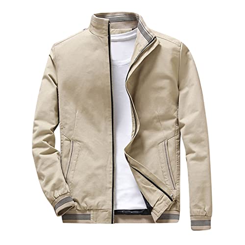 Sommerjacke Herren Leicht Pilotenjacke Bomberjacke Reißverschluss Mit Taschen Leichte Stehkragen Sportlich Fliegerjacke Freizeitjacke Kurze Regular Fit Blouson Bikerjacke Übergangsjacke von Generisch