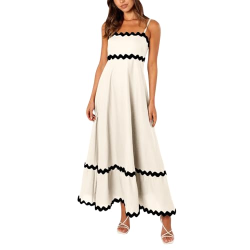 Sommerkleid Damen, Damen-Sommerkleid Spaghettiträger langes Maxikleid Fließendes Gesmoktes Kleid lässiges Strand-Sommerkleid Strandkleid Damen Kleid Damen Sommer Boho Kleid Damen Freizeitkleider Sommerkleid Damen, Damen-Sommerkleid Spaghettiträger langes Maxikleid Fließendes Gesmoktes Kleid lässiges Strand-Sommerkleid Strandkleid Damen Kleid Damen Sommer Boho Kleid Damen Freizeitkleider von Generisch