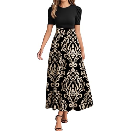 Sommerkleid Damen Lang Hohe Taille Maxikleid Round-Ausschnitt Luftiges Strandkleider Mit Taschen A Linien Dress Langer Freizeitrock Elastischem Bund Blumenkleid 2#Dunkelblau XL Sommerkleid Damen Lang Hohe Taille Maxikleid Round-Ausschnitt Luftiges Strandkleider Mit Taschen A Linien Dress Langer Freizeitrock Elastischem Bund Blumenkleid 2#Dunkelblau XL von Generisch
