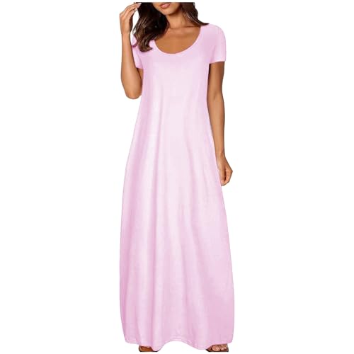 Sommerkleider für Damen, Übergröße, lange Kleider für Damen, elegant, einfarbig, Bohokleider mit Ärmeln, Rollkragen, Freizeitkleider, schwarzes Maxikleid in Übergröße, 52–54, Baggydresses, A-Sky Blue Sommerkleider für Damen, Übergröße, lange Kleider für Damen, elegant, einfarbig, Bohokleider mit Ärmeln, Rollkragen, Freizeitkleider, schwarzes Maxikleid in Übergröße, 52–54, Baggydresses, A-Sky Blue von Generisch