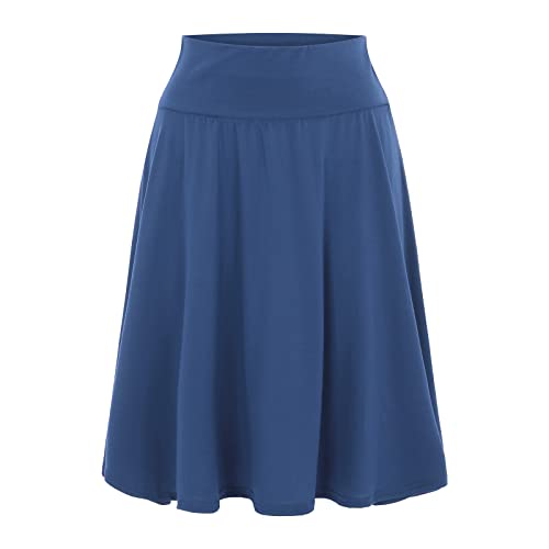 Sommerrock Damen Boho Leicht und Luftig Bequem Rock Midirock a Linie Elegant High Waist Freizeitrock Plisseerock Dehnbar Elastisch Freizeit Maxirock Skirt Beach Lang Strand Sommerrock von Generisch