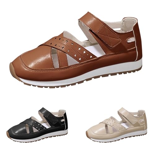 Sommerschuhe Damen Atmungsaktive AushöHlen Strandschuhe Rutschfeste Wandersandale Geschlossen Sandalen Pu Leder Schuhe Waschbare Trekking Sandale Outdoorsandalen Sommerschuhe Damen Atmungsaktive AushöHlen Strandschuhe Rutschfeste Wandersandale Geschlossen Sandalen Pu Leder Schuhe Waschbare Trekking Sandale Outdoorsandalen von Generisch