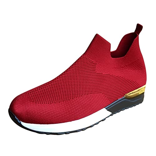 Sommerschuhe Damen Bequem Weite Schlupfschuhe Damen Schwarz Laufschuhe Minimalistische Wanderschuhe Bogenunterstützung Outdoorschuhe Thick Soles Gesundheitsschuhe Mesh Orthopädische-Schuhe von Generisch