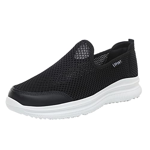 Sommerschuhe Herren Leicht Atmungsaktiv - Sportschuhe Herren Fitnessstudio Ohne Schnürung Mesh Walkingschuhe Mit Dämpfung Turnschuhe Halbschuhe Rutschfest Trekkingschuhe Trainingsschuhe Sneaker von Generisch