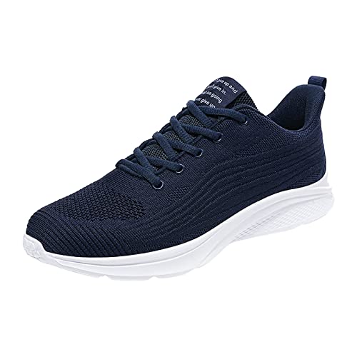 Sommerschuhe Herren Leicht Sportlich, Sneaker Herren Weiß Atmungsaktiv Schnürschuhe Weichen Sohle Freizeitschuhe rutschfest Wanderschuhe Bequeme Straßenlaufschuhe Bequeme Solid Color Tennisschuhe von Generisch