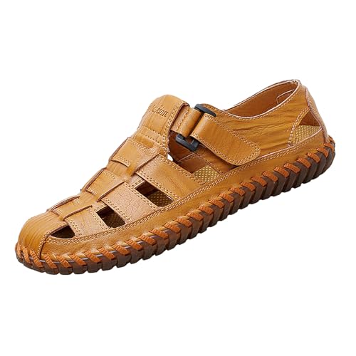 Sommerschuhe Herren Slip On Freizeitschuhe Komfortschuhe - Bequeme Leicht Walkingschuhe Leder Schuhe Arbeitsschuhe - rutschfeste Herrenschuhe Strandschuhe Fahrschuhe Flache-Schuhe SchlüPfenschuhe von Generisch