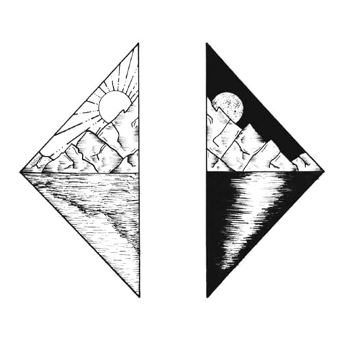Sonne Mond Landschaft Geometrische Dreieck Temporäre Tattoo Aufkleber Paar Handgelenk Wasserdicht Dauerhafte Männer Und Frauen Gefälschte Tattoos von Generisch