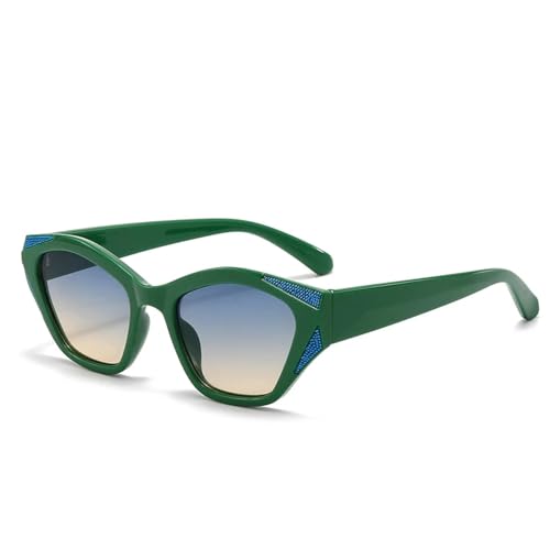 Sonnenbrille Retro Bügel, grün, Einheitsgröße von Generisch