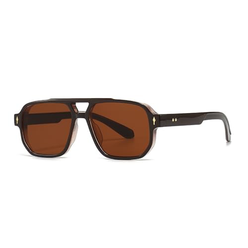 Sonnenbrille damen, Polarisierte sonnenbrille damen, retro sonnenbrille damen, UV400-im-Retro-Sonnenbrille, Retro Sonnenbrille für Damen Herren Trendy Retro Sonnenbrille Rechteck Rahmen Schatten von Generisch