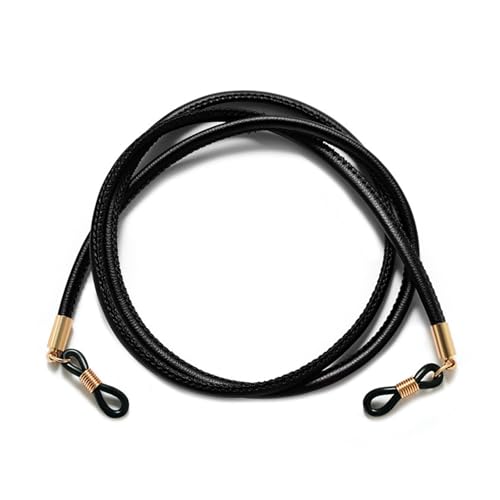 Sonnenbrillen-Lanyard-Halskette, geflochtenes Leder, Brillenkette, Lederband, Lesebrille, Brillenzubehör(Black) von Generisch
