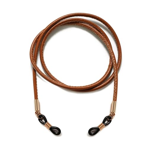 Sonnenbrillen-Lanyard-Halskette, geflochtenes Leder, Brillenkette, Lederband, Lesebrille, Brillenzubehör(Ligtht Brown) von Generisch