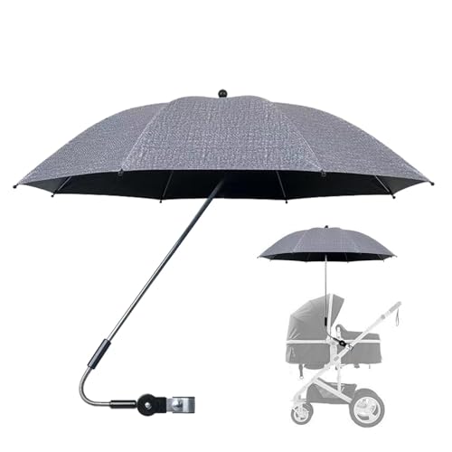 Sonnenschirm für Kinderwagen | Clip-On-Regenschirm für Kinderwagen mit UV-Schutz | 360 Grad verstellbares, wasserdichtes Baldachin für Trolley, Fahrrad, Rollstuhl, Strandstuhl Sonnenschirm für Kinderwagen | Clip-On-Regenschirm für Kinderwagen mit UV-Schutz | 360 Grad verstellbares, wasserdichtes Baldachin für Trolley, Fahrrad, Rollstuhl, Strandstuhl von Generisch