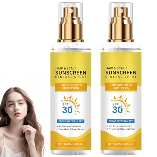 Sonnenschutzspray für Kopfhaut und Haar, LSF 30, nicht fettender UV-Schutz, After-Sun-Spray mit Schutz vor Austrocknung, Strand-Sonnenschutz für Wandern, Strand und Laufen (2STÜCK) von Generisch