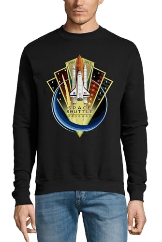 Space Shuttle Program Man in Space Baumwollpullover Sweatshirt Pullover Pullover Schwarz, Schwarz , L Space Shuttle Program Man in Space Baumwollpullover Sweatshirt Pullover Pullover Schwarz, Schwarz , L von Generisch