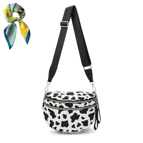 Spacious Checkered Purse Waist Pack Belt Bag,Geometric Bum Bags for Women,Nylon Trendy Functional Bum Crossbody Bag (Light Black) von Generisch