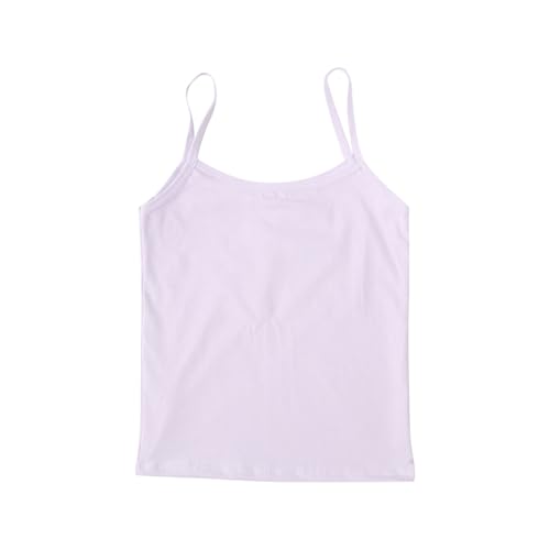 Spaghettiträger Träger Baumwolle Unterhemd Mädchen Ärmellos Tank Top Kinder Sommer Dünne Lässige Alltag Urlaub Kleidung Coole Atmungsaktive Tshirt Kleinkind (Purple, 9-10 Years) von Generisch