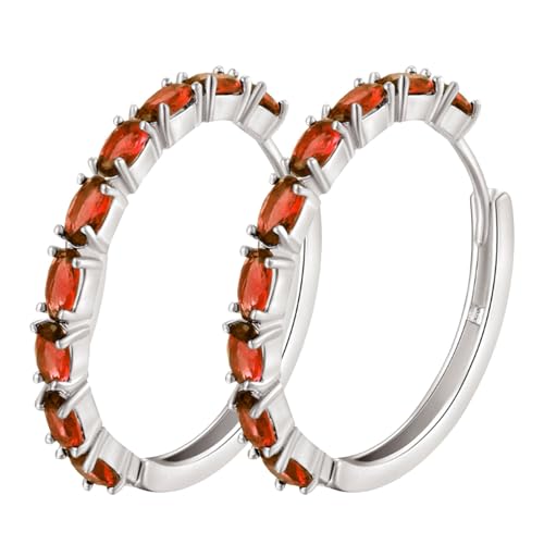 Sparkling Zircon Earrings Ear Cuff For Teen Girls Piercing Studs Trendy Earrings Ohrringe Klassisch (Red, One Size) von Generisch