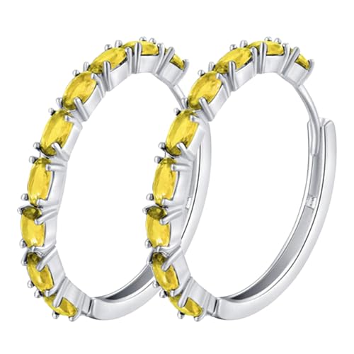 Sparkling Zircon Earrings Ear Cuff For Teen Girls Piercing Studs Trendy Earrings Ohrringe Klassisch (Yellow, One Size) von Generisch