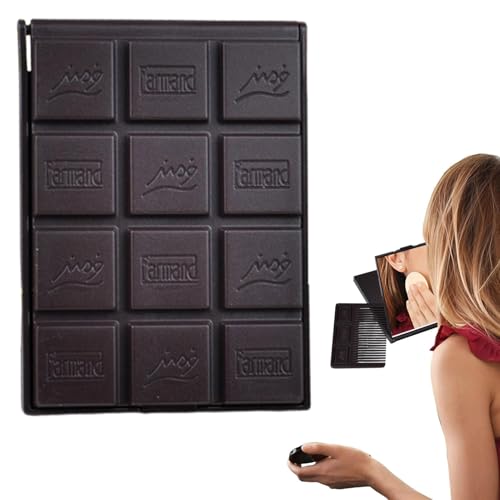 Spiegelbürste - Haarbürsten-Set für Reisespiegel | Frisurwerkzeuge, faltbare Haarbürste, Kosmetikspiegel in Schokoladenform Spiegelbürste - Haarbürsten-Set für Reisespiegel | Frisurwerkzeuge, faltbare Haarbürste, Kosmetikspiegel in Schokoladenform von Generisch