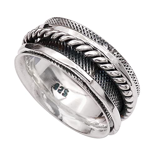 Spinner Ring Männer & Frauen Spinner Ring 925 Sterling Silber Spinner Bandring Alle Größen Spinner Meditationsring Geschenkartikel Handarbeit Jewerly GESR-264_71 (22.6) von Generisch