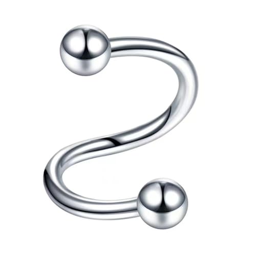 Spirale Barbell Stahl Twist Knorpel Helix Tragus Ohrring Lippe Augenbrauen Labret Hoop Ringe Piercing Schmuck für Damen Herren Bequem und clever von Generisch
