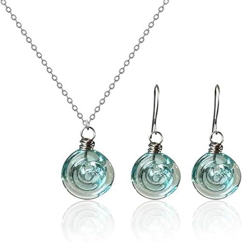 Spiralohrringe aus recyceltem Glas: Upcycling-Einmachglas-Hänger, handgefertigter Tropfen-Schmuck, umweltfreundliches Geschenk für Frauen, Mutter, Schwester, Boho-Stil, Einheitsgröße, /, / von Generisch