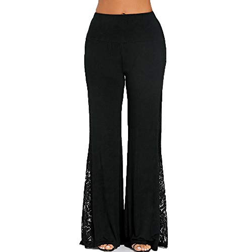 Spitzenhose 2024, lockere Baumwolle, fließend, geteilt, weites Bein, Sommer, fließende Hose, hohe Taille, Reisehose, Damen, lässig, lockere Passform, weiche Boho-Palazzo-Hose für Damen, Schwarz , L Spitzenhose 2024, lockere Baumwolle, fließend, geteilt, weites Bein, Sommer, fließende Hose, hohe Taille, Reisehose, Damen, lässig, lockere Passform, weiche Boho-Palazzo-Hose für Damen, Schwarz , L von Generisch