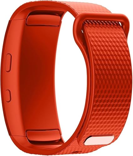 Sport Armband Kompatibel mit Samsung Gear Fit 2 Pro Armbänder Wasserdichtes Ersatzarmband Silikon Wechselarmband für Gear Fit 2 Pro SM-R365 / Gear Fit 2 SM-R360 Uhrarmband, Damen Herren (Orange) von Generisch