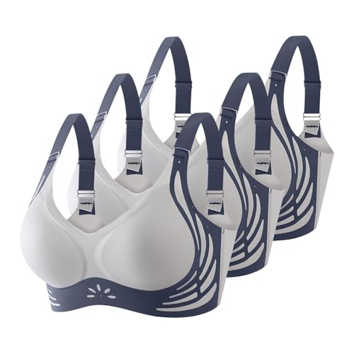 Sport-BHS für Damen,Halt Soft Seamless Nahtloser BHS Daily Essential mit Starkem Halt Bügelloser Top-Stütz-BH Bequemer Atmungsaktiv Klassische Komfort Anti Sagging Bra Haltungskorrektur Rücken BH von Generisch
