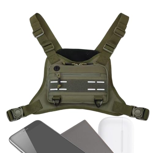 Sport -Brust -Tasche für Männer, Brustpaket für Männer | Vordere Brustweste Trainingstasche,Verstellbare Outdoor-Sportzubehör, multifunktionales Laufpack für Mobiltelefone, Kopfhörer von Generisch