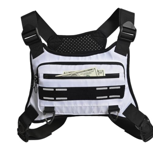 Sport Brustpack, Brustbeutel für Workouts, reflektierende Brusttasche für Männer Frauen, verstellbare Handy -Tasche, atmungsaktives Running -Rucksack für Fitness von Generisch