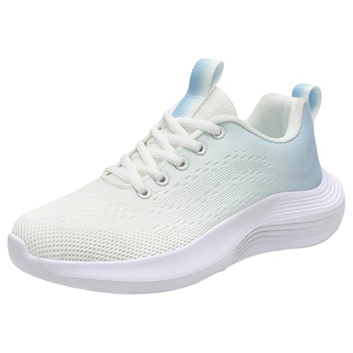 Sport Laufschuhe Turnschuhe mit weicher Sohle für Damen, vielseitige Sportschuhe, modische Freizeitschuhe zum Pendeln, Laufen, Schnürschuhe, hochelastische Sportschuhe Basketball (Light Blue, 40) von Generisch