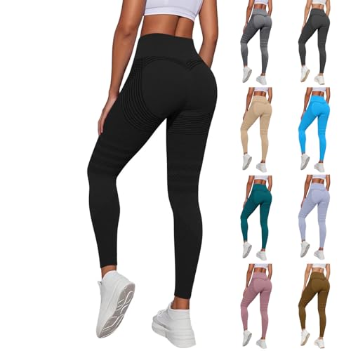 Sport Leggings Damen Yogahose High Waist Sporthose mit Taschen Leggins Weiche Atmungsaktiv Lang Blickdicht Shapewear Freizeit Yoga Fitness Stretch Hosen Bequem Outdoor Training Lounge Sommer Gym von Generisch