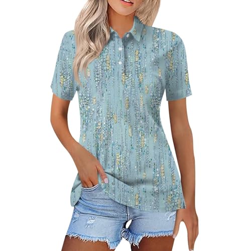 Sport Shirt,T Shirt Große Größen Damen,Damen Polohemd Kurzarm 2025 Schnelltrocknend Sportshirt Golf Tennis Top Atmungsaktiv Fitness T Sommer Leicht 1/4 Knopfleiste,Minzgrün,XL Sport Shirt,T Shirt Große Größen Damen,Damen Polohemd Kurzarm 2025 Schnelltrocknend Sportshirt Golf Tennis Top Atmungsaktiv Fitness T Sommer Leicht 1/4 Knopfleiste,Minzgrün,XL von Generisch
