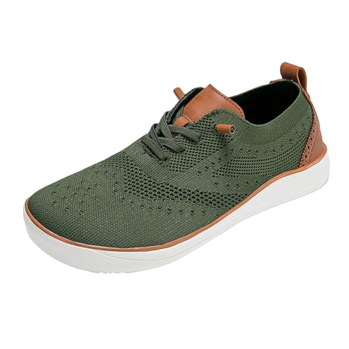 Sport- und Freizeitschuhe mit breitem Breitere und dickere Herrenschuhe mit großem Breite Schuhe Mesh-Wanderschuhe Arthrose Knie Schuhe Herren (Green, 45) von Generisch