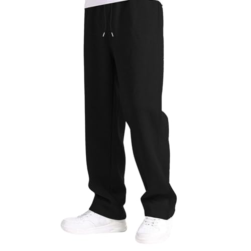 Sporthose Herren Lang Jogginghose Herren mit Kordelzug und Taschen Jogging Hose Elastische Taille Herrenhose Freizeithose mit Geradem Bein Männer Sweathose Sport Hosen von Generisch